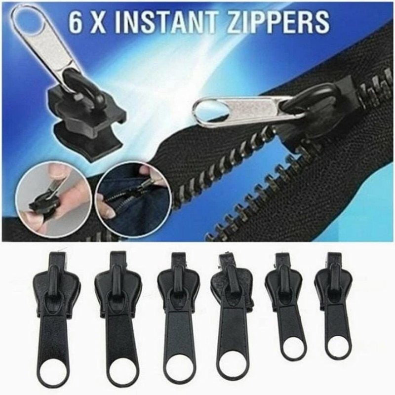 6 Stks/zak Instant Rits Universele Fix Rits Reparatie Kit Vervanging Zip Slider Tanden Rescue Ritsen Voor Naaien Schoenen Doek