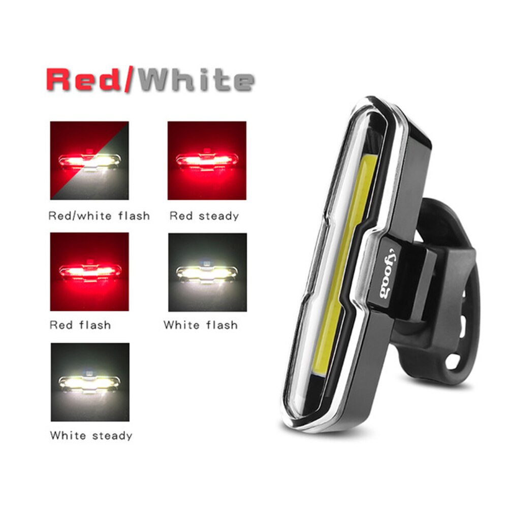 120 Lumens Usb Oplaadbare Voor Achter Fiets Licht Lithium Batterij Led Fiets Achterlicht Rood Wit Rood Blauw Of Rood wit Blauw