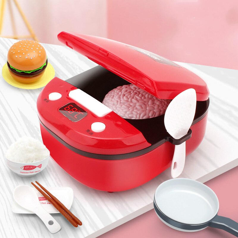 Children's Play House Kitchen Toy Simulation Kitchenware Set Baby Cooking Rice Cooker Cutting Fruit and Vegetable Toy for girls