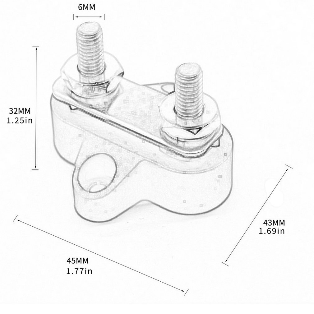 DC 48V Terminal Stud Positive Power Distribution Double Heavy Terminal Stud M8 M6 With Connecting Rod For Ships Cars And RVs