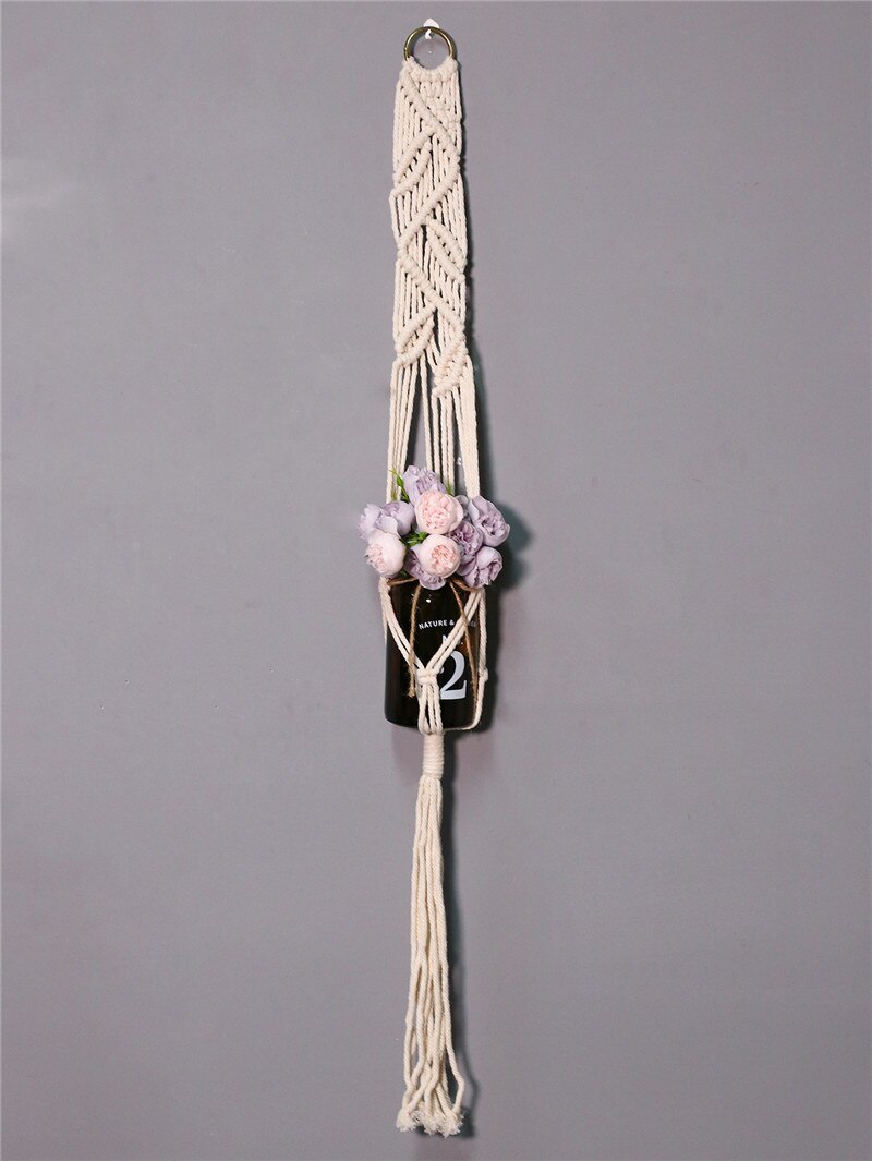 macrame hanging planter macrame wall hanging plant hanger hanging basket flowers garden hanging pot garden decoration balcony: M0225