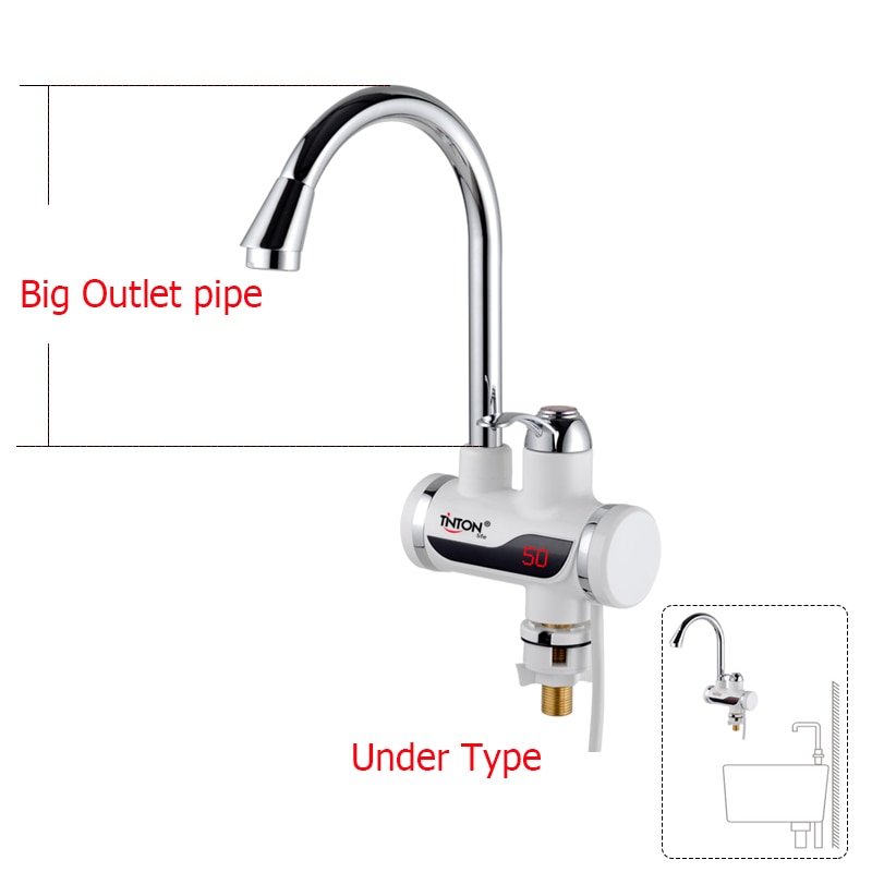 Tinton Leven Instant Tankless Elektrische Boiler Kraan Keuken Directe Verwarming Kraan Boiler Met Led Eu Plug