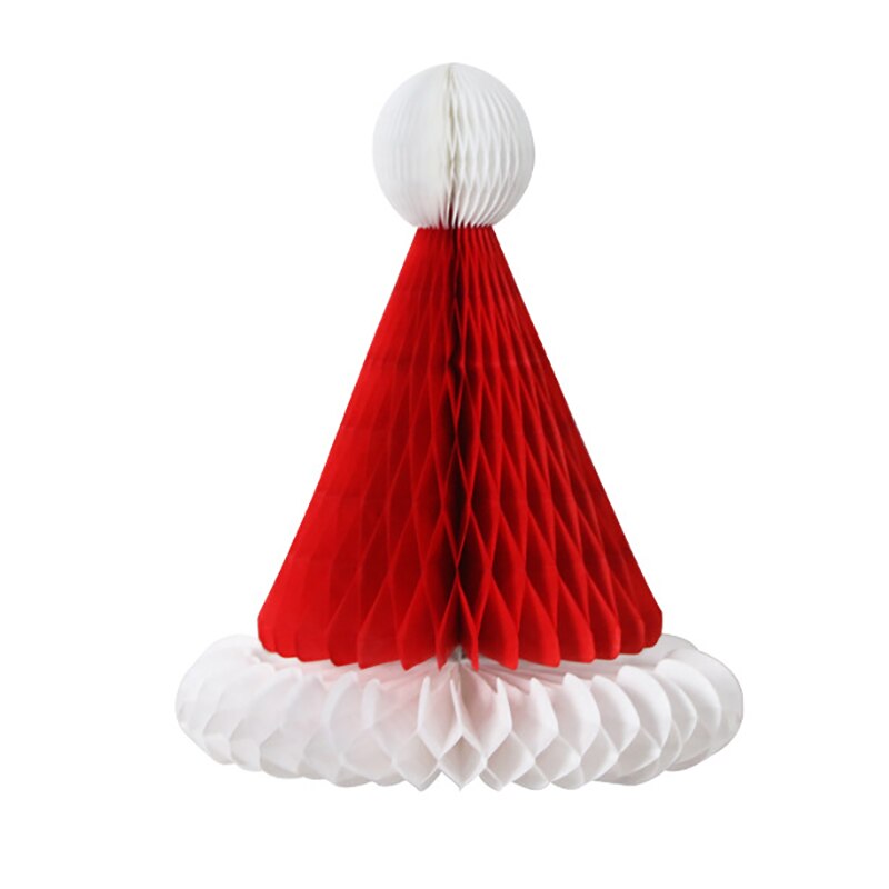 3pcs Merry Christmas Decoration Paper Christmas Santa Claus Hats Window Hanging Ornaments Xmas Party Christmas Decorations