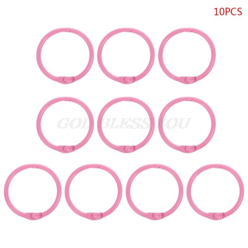 10PCS Metal Loose Leaf Binder Ring Book Hoops DIY Albums School Office Supplies Craft Binding Book Hoops: PK