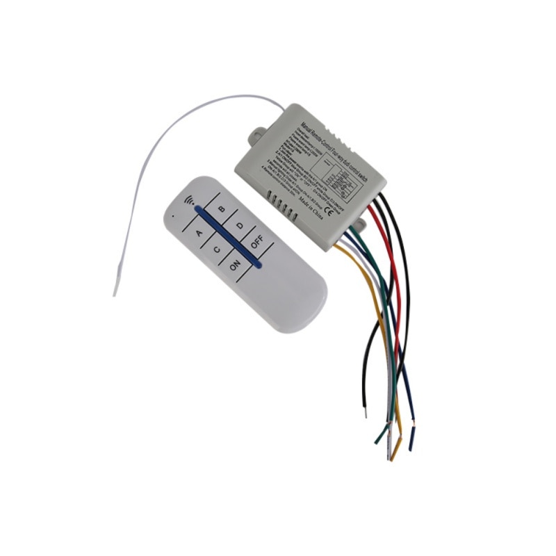 220V 4 Channel Wireless Light Remote Control Wireless Switch Receiver Transmitter For Lamp & Light ON/OFF