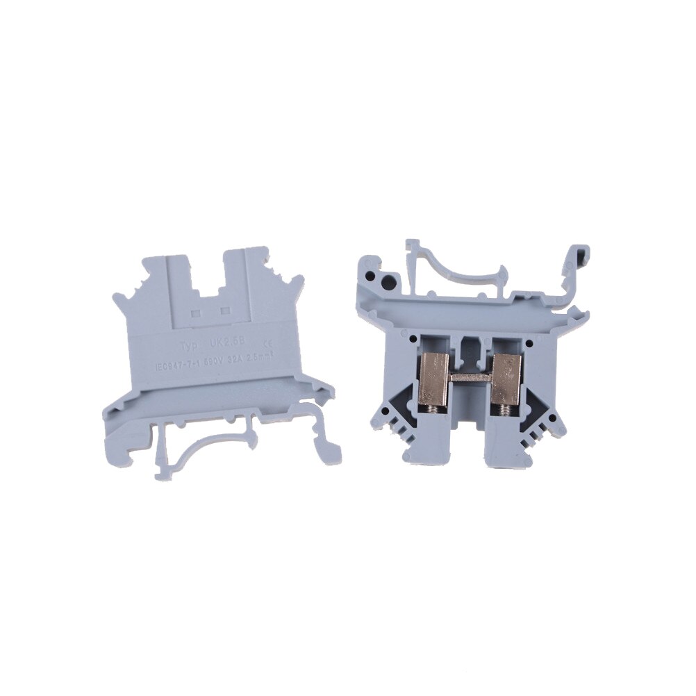 10 stk ledningsklemmer uk -2.5b universal din-skinne lug plade ledning kabel række forbindelse kobber din skinne monteret  uk2.5b