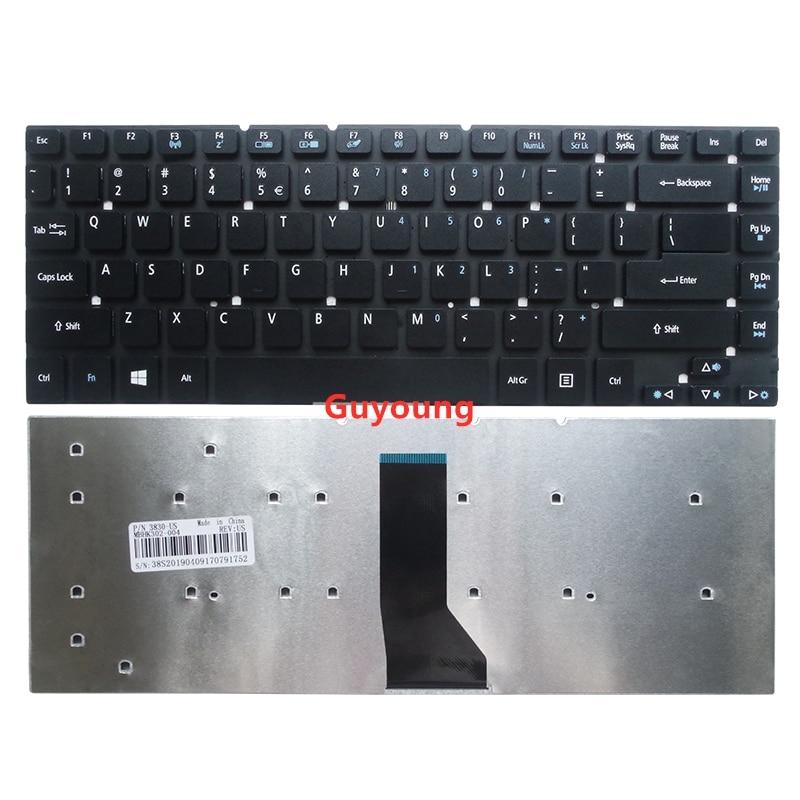 Portátil nos teclado en inglés para Acer Aspire V3-471PG V3-471G E5-411G E5-421 E5-421G E5-471 E5-471G ES1-511