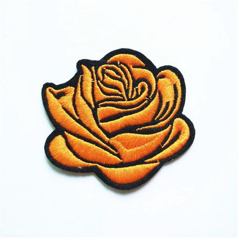5 pièces/lot coudre/fer sur Patch pour veste en jean brodé Applique Badge Rose fleur Patch pour vêtements tissu vêtements bricolage