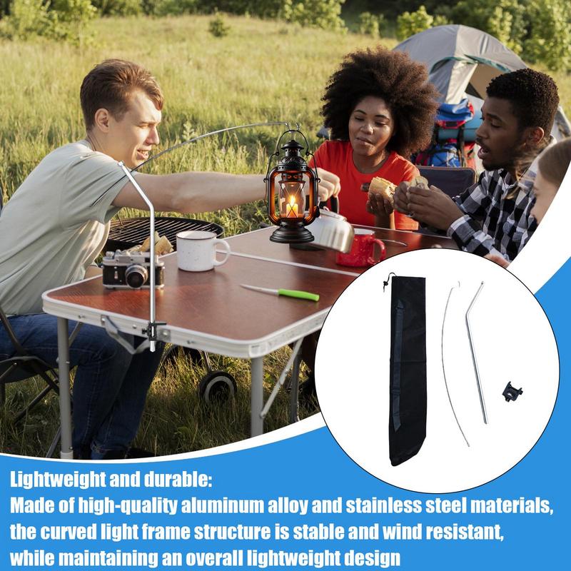 Camping Tabletop Light Stand Aluminum Alloy Curved Light Stand Portable Picnic Light Pole Lighting Rack desktop light stand