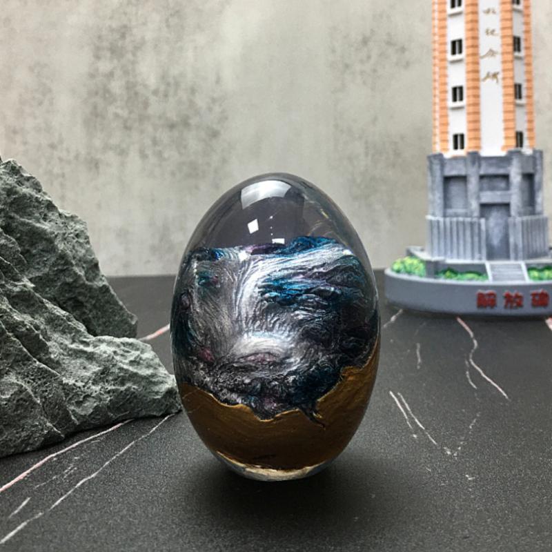 Crystal world Dragon Egg Ornamental Collection Decor Dinosaur Egg Statue Resin starry sky Egg Minerale Gemstone Home Decoration