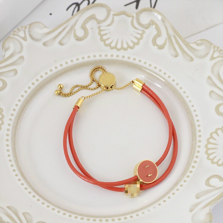 Braccialetto di perle intarsiato arabo saudita alla moda bracciale icona Logo lucido accessori gioielli femminili braccialetti con ciondoli regalo: TBB-04 red