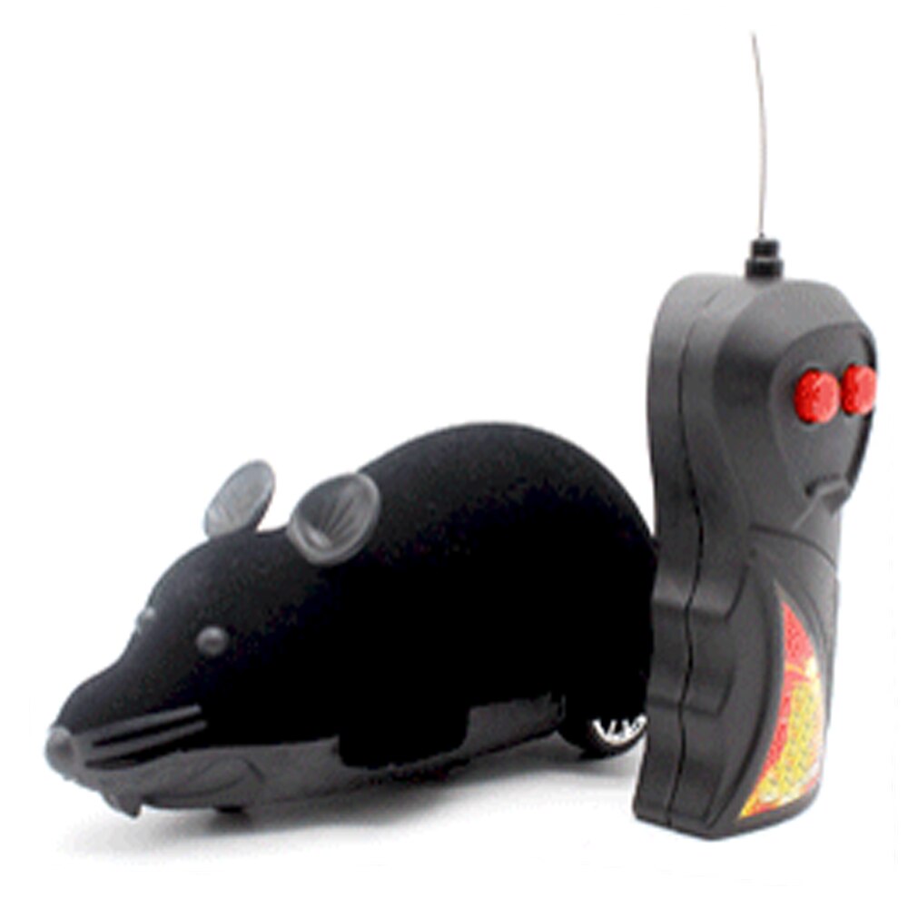 Draadloze Afstandsbediening Elektrische Muis Kunstmatige Rat Cartoon Dieren Muizen Puppy Interactieve Kat Speelgoed Huisdier Producten: black