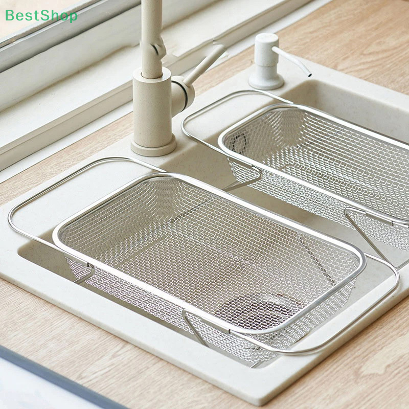 Colador de fregadero, escurridor, cesta de fregadero expandible de acero inoxidable, colador para verduras, frutas, platos de Pasta