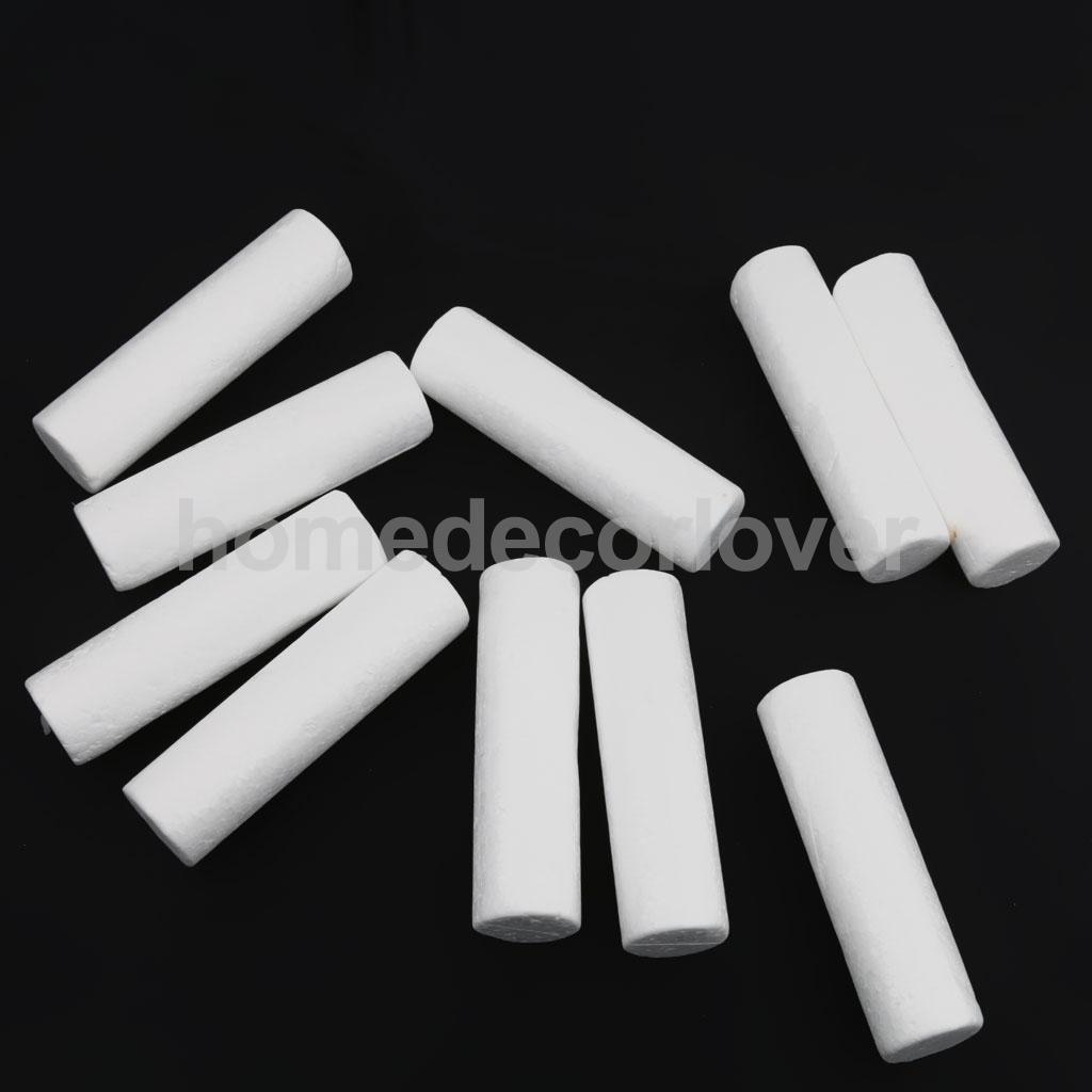 10 st vit modellering hantverk polystyrenskum cylinder pelare 12cm barn hantverk ornament