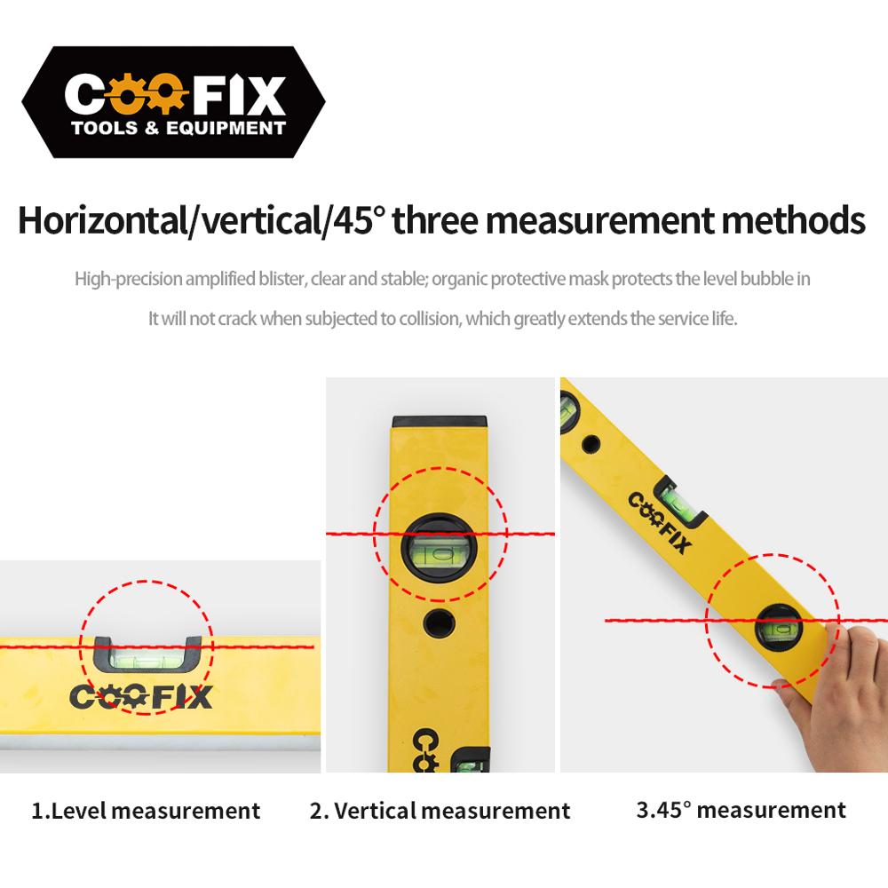 COOFIX 3 Bubble Spirit Level Bubble Ruler High Bearing Ruler Lever Bubbles Rustproof Horizontal Ruler Spirit Level Balance Ruler