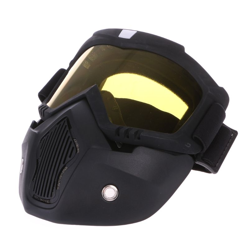 Motocross Goggles Dust Mask Face Glasses With Detachable Motorcycle Glasses Motorcycle Parts: Yellow