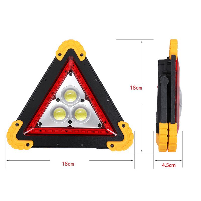 Warning Triangle LED Work Light Rechargeable With Power Bank Function Hazard Light Super Bright Floodlight