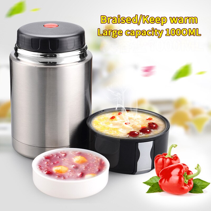 800Ml/1000Ml Grote Capaciteit Thermosflessen Lunchbox Draagbare Roestvrij Staal Voedsel Soep Pap Containers Thermosflessen Thermocup