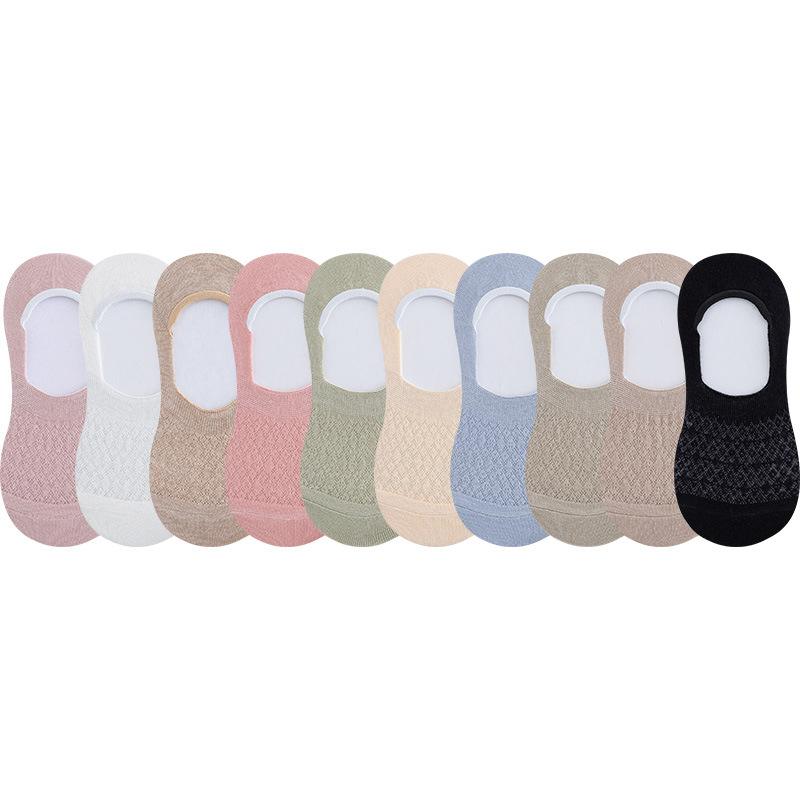 5 Pairs/Lot Invisible Candy Cotton Breathable Socks Non-Slip Mesh Women Summer Girls Casual Short Ankle Boat Low Cut Lady Sox
