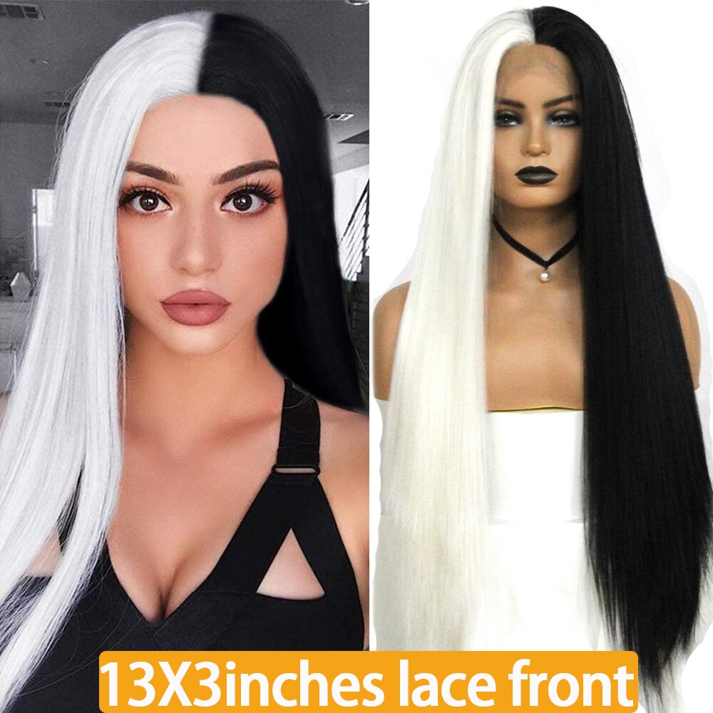 X-TRESS 13X3 Lace Front Synthetic Wigs For Women Black Colored Free Part Long Straight Soft Natural Daily Hair Wig 150% Density: R3663