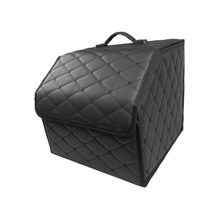 Multipurpose Collapsible Car Trunk Storage Organizer with Lid Portable Car Storage Bag Car Trunk Organizer: Brown