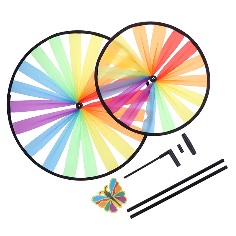 1pc coloré Polyester roue moulin à vent pour enfants activités de plein air et décoration de jardin enfants moulin à vent jouet