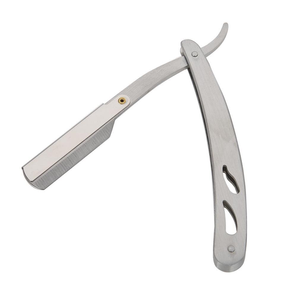 Barber Blade Straight Edge Razor Stainless Steel Salon safety Folding Shaving Hair Cutting Clipper Colorful Shaving Tool: Silver 02