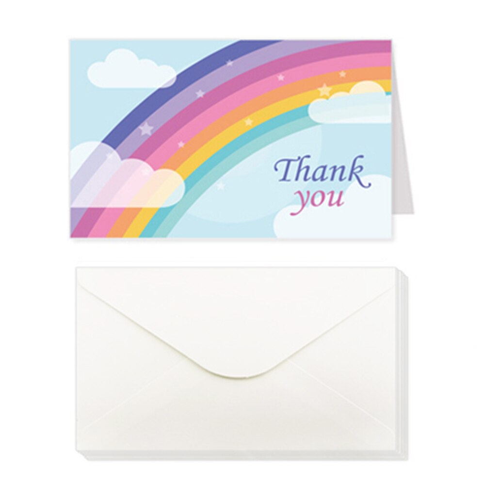 2-5pcs Colorful Rainbow Thank You Cards Wedding Party Invitation Greeting Cards Thanksgiving Day Postcard Folding Cards: A2298 / 2pcs