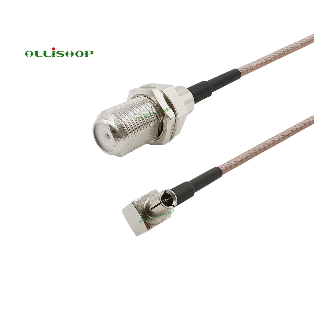 F hunstik til  ts9 hanstik retvinklet stik  rg316 koaksialkabel pigtailantenne  ts9- f adapter 10cm-1m