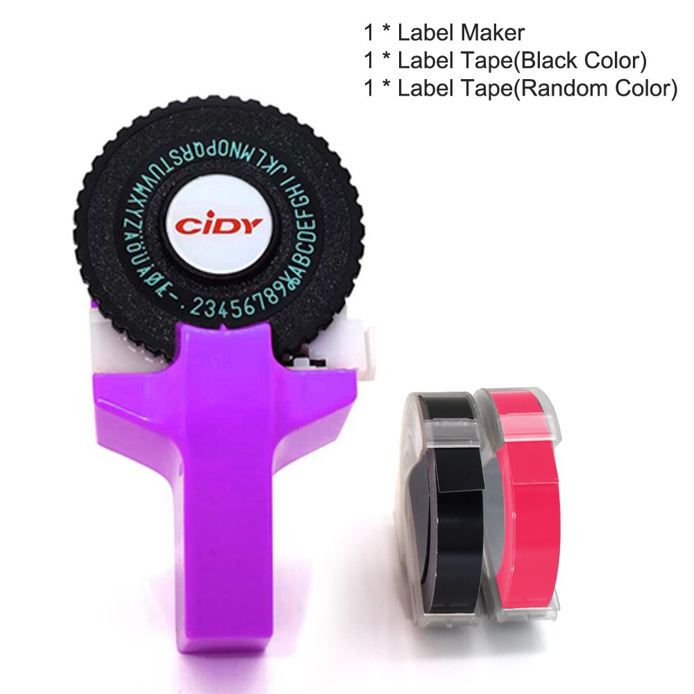 Etichettatrice manuale portatile fai da te 3D goffratura etichetta scrittore stampante macchina da scrivere con plastica PVC 9mm etichette nastri macchina per scrivere: viola