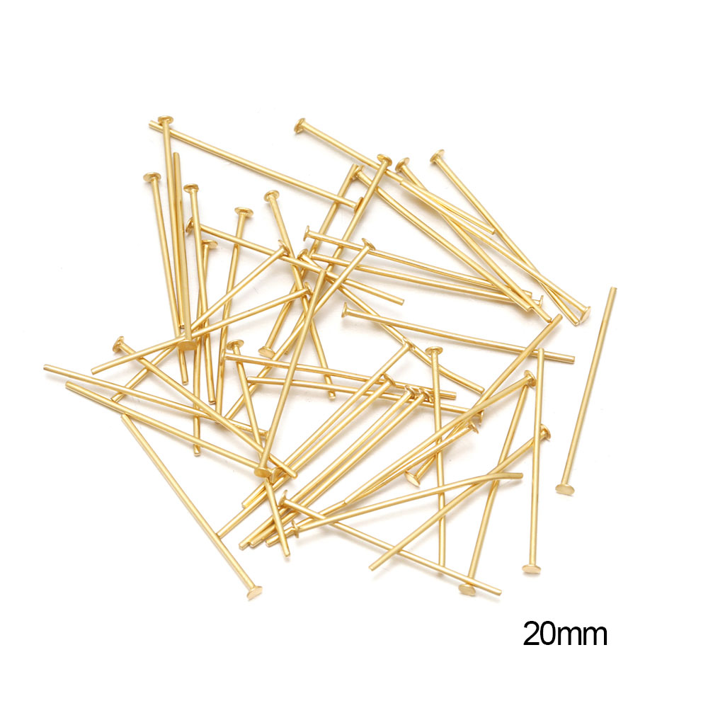 100/50 Uds. Cabezas de acero inoxidable, alfiler de cabeza plana, alfileres de cabeza de bola de Color dorado para accesorios de joyería DIY: Oro