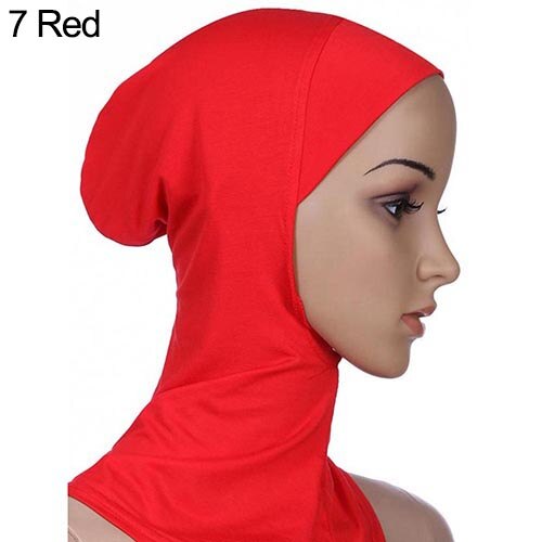 Bonnet hijab musulman doux et intégral, sous-foulard islamique, bonnet, châle, foulard islamique, bandeau intérieur: Rouge