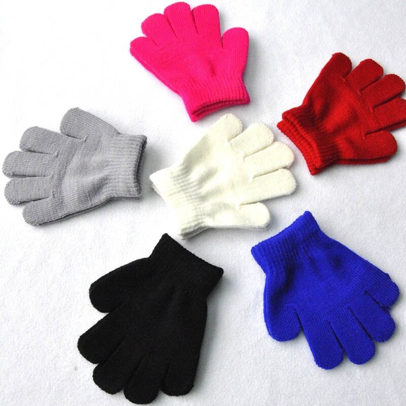5-7Y Kids Magic Handschoenen Paar Winter Warm Meisjes Jongens Stretch Black Soft Kinderen Unisex