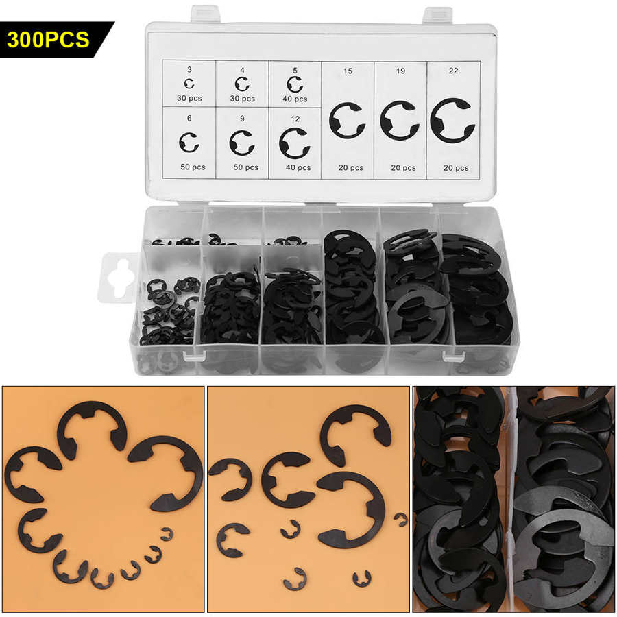 Metal E-type Retaining Circlips Pin Set Kit For Axles Rotating Shaft Secure The
