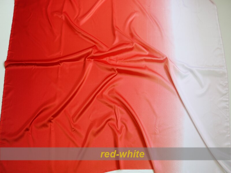 100cm*120cm gradient polyester satin stof dans gradient stof skygge farve tøj materiale: Rød hvid