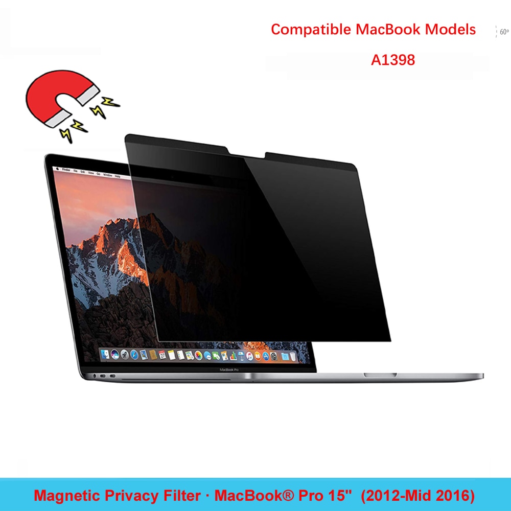 Magnetische Privacy Filter Anti-Glare Screen Protector Voor Macbook Pro 15 &quot;Met Retina Display -Mid )- A1398