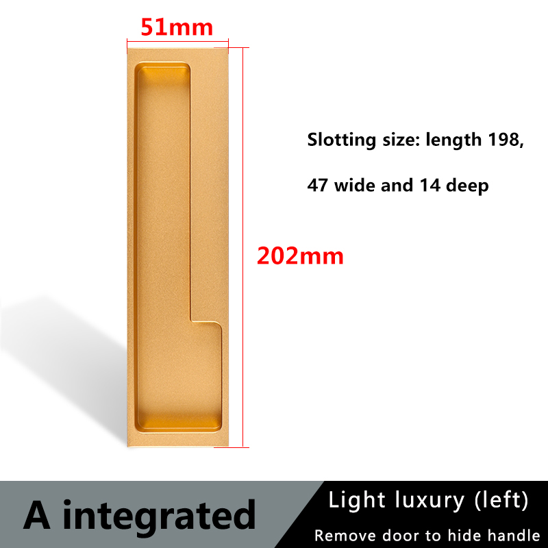 TOP KNORR – poignée de porte coulissante cachée, porte intérieure décorative intégrée, pour armoire, armoire, meuble de tiroir: golden   left