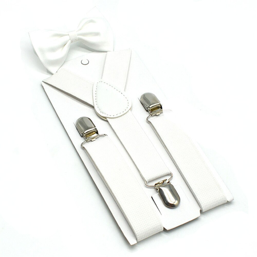 RAINIE SEAN Pink Kids Suspenders Bowtie Set Solid Children Suspender Dress Wedding Baby Girls Braces