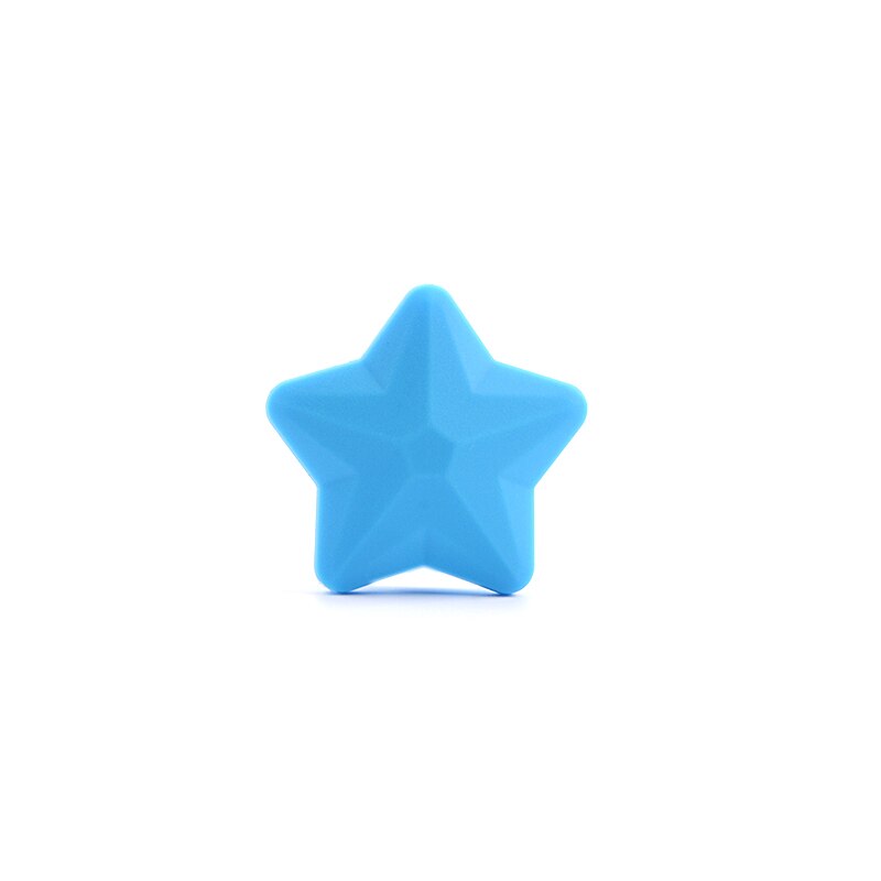 LOFCA 5pcs Star Silicone Beads Soft teether Star Shape BPAFREE Baby Diy Jewelry Bracelet Necklace and Pendant Making Oral Care: deep skyblue