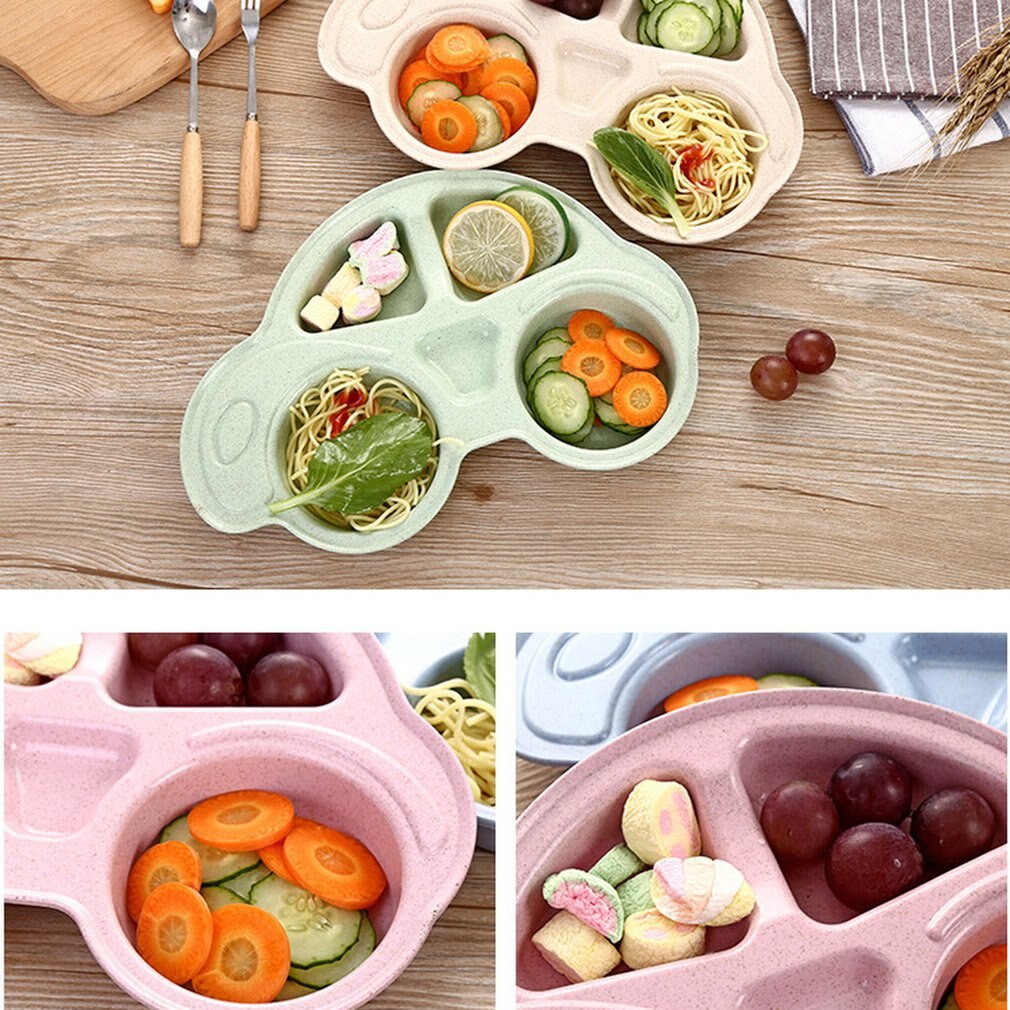 Cartoon Car plate kids dishes Wheat children's plate Tableware Set baby training bowl set baby feeding bowl