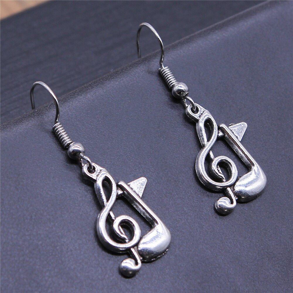 Musical Jewelry Earrings Musical Note Microphone Drum Guitar Violin Shaped Dangle Earrings For Girls Women: E1-B11840