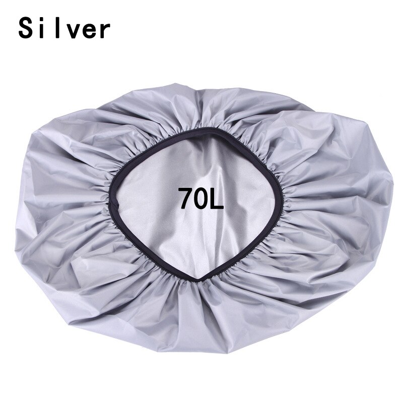 35L-80L Outdoor Sport Draagbare Tas Regenhoes Waterdichte Rugzak Camping Wandelen Fietsen Dust Rain Cover Camouflage Zwart Nylon: Silver 70L