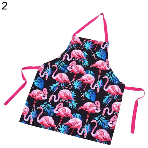 Stofbestendig Flamingo Bloemenprint Mouwloze Cafe Overkleding Keukenschort: 2