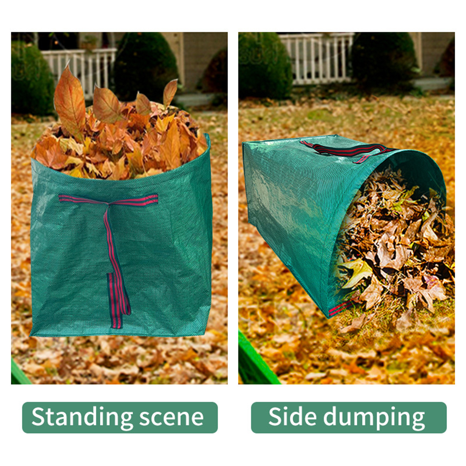 Sac de collecte de feuilles de jardin 150L/200L/270L, avec poignées, sac poubelle de feuilles de pelouse de Patio, sac poubelle de Camping, rangement de vêtements sales
