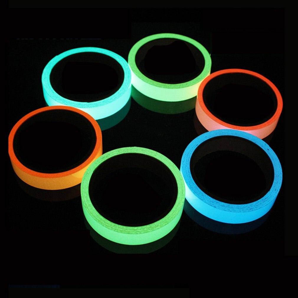 Cinta luminosa azul autoadhesiva fluorescente para decoración de escenario, cinta de seguridad de advertencia brillante y noctilucente,