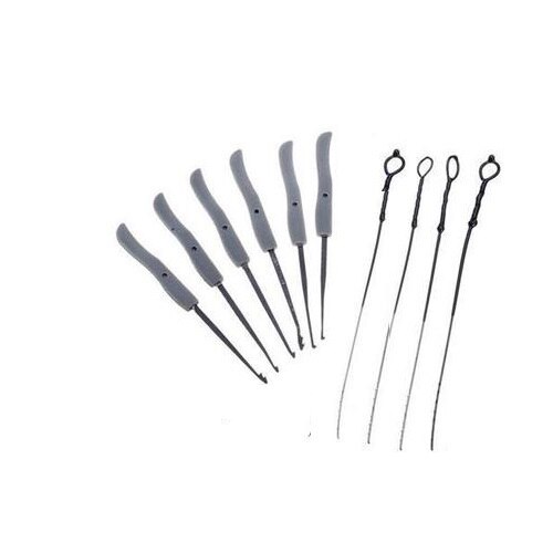 Locksmith Lock Pick Set Stainless Steel Double Row Tension Removal Hooks Lock Picks Tools Lockpick: GRAY