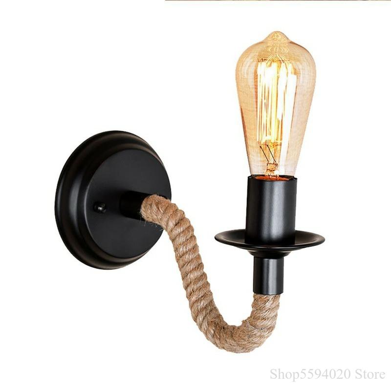 Hanf Seil Zauberstab Lampe Amerikanischen retro Licht Zauberstab Leuchte Wohnzimmer Dachgeschoss Beleuchtung Eitelkeit Licht Innen Leuchte Zauberstab Lichter Schlafzimmer Lampe