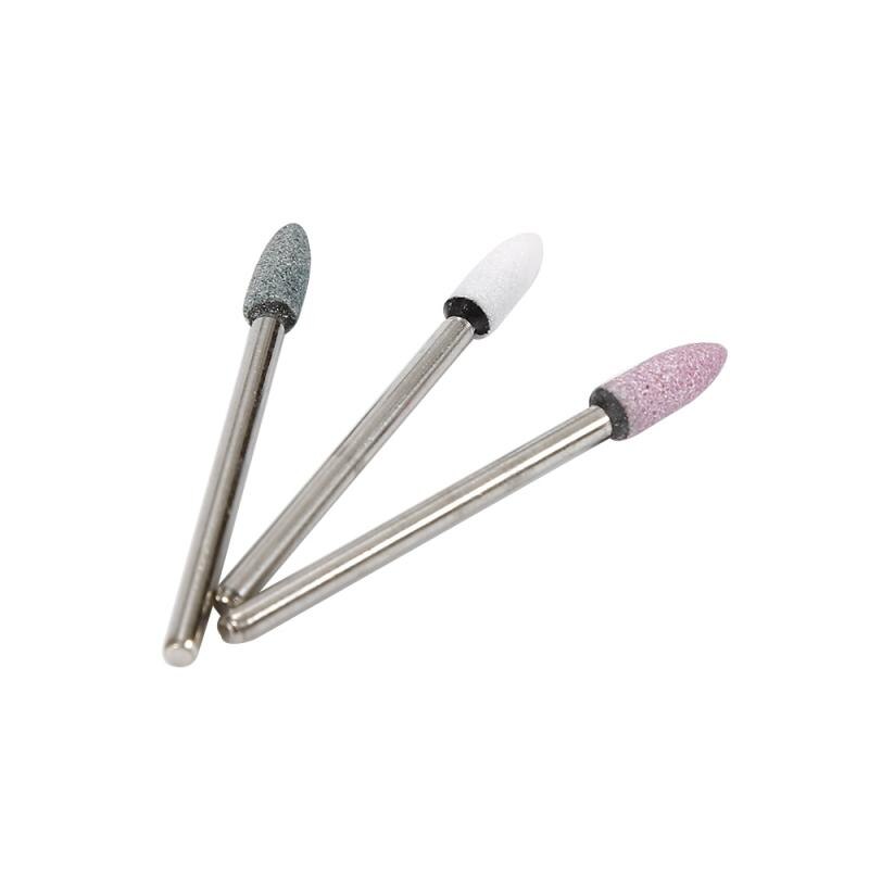 Puntas de taladro eléctrico para uñas, accesorios de molienda de cono Circular, carburo de silicio nativo, rueda con cabezal de pulido de carborundo