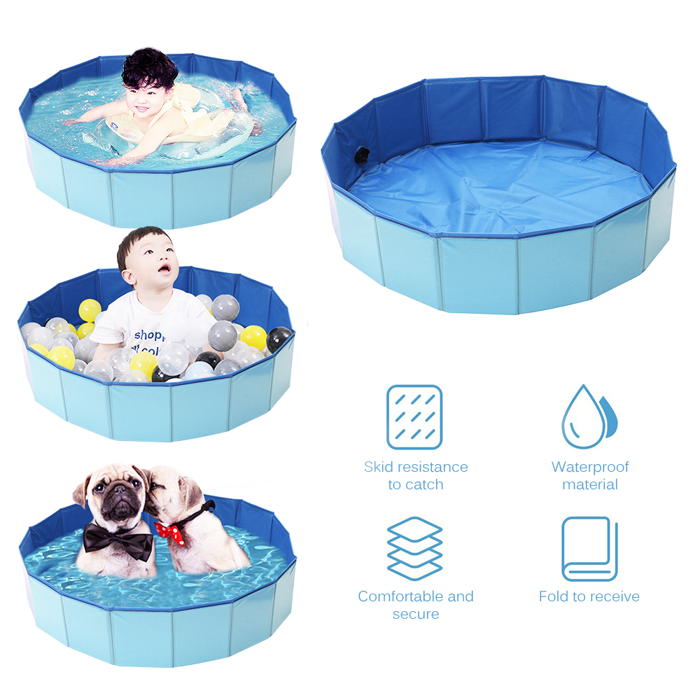 Hund svømning pool sammenfoldelig hund pool holdbar bærbar hund renere badekar pvc pool til hunde katte kæledyr bad rengøring kæledyr forsyninger: Default Title
