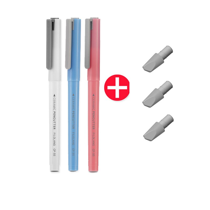 Ceramic Cutter Pen Knife Wear-Resisting Newspaper Hand Book Cutter Tape Ceramic Blade Diamond Painting Tool: 3pcs cutter wz refil